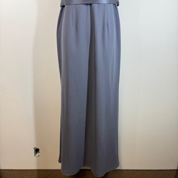 White by Vera Wang  V-neck Open Back Bridal Long Gray Gown Size 12 - Picture 5 of 16